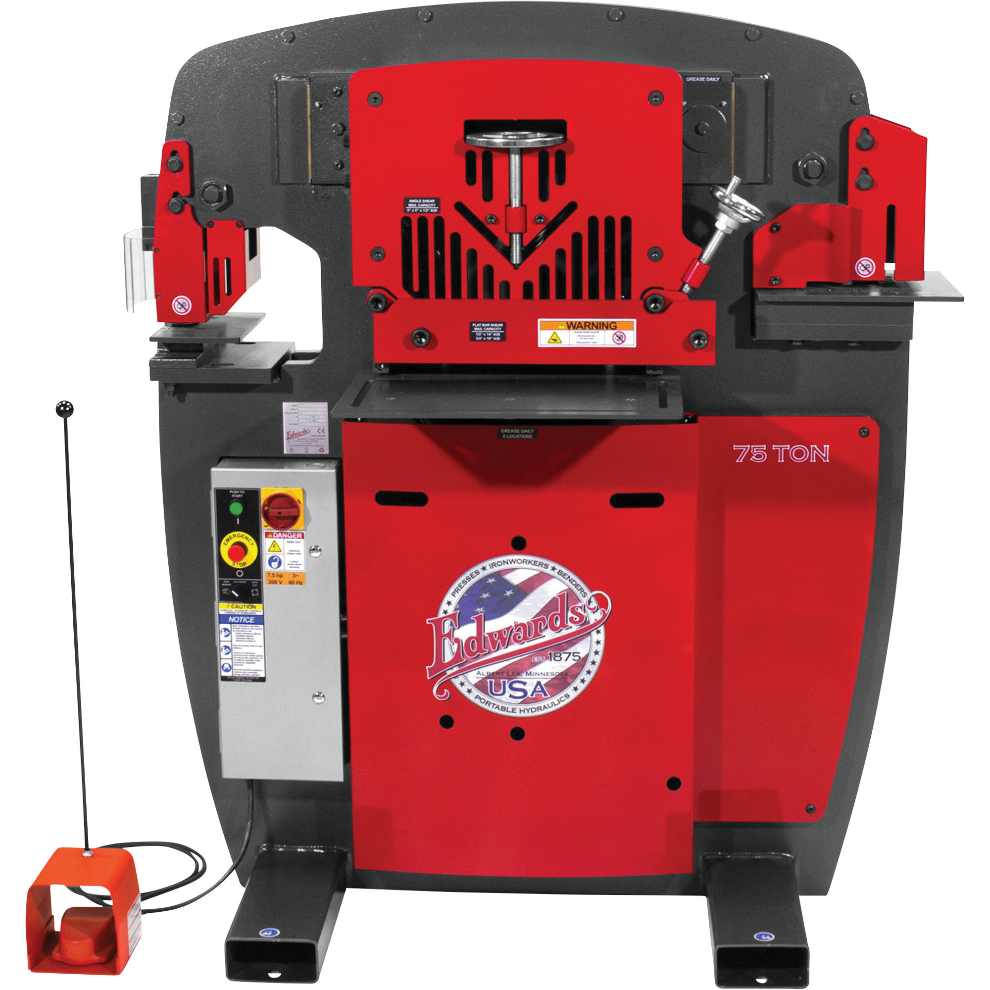 Edwards JAWS 75-Ton Ironworker, 3-Phase, 460 Volt, Model# IW75-3P460